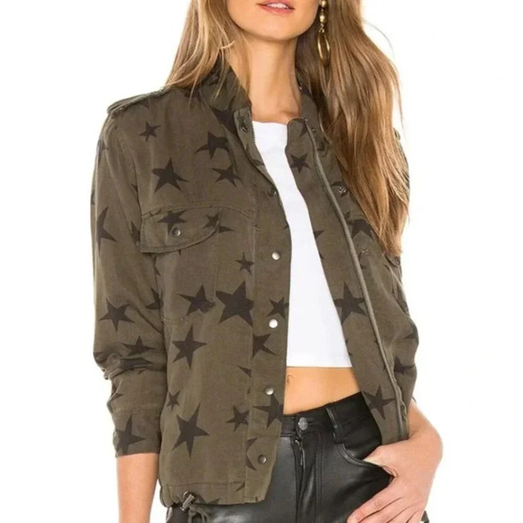 Rails 'Collins' Military Jacket in Sage with Black Stars Size S - Picture 1 of 5